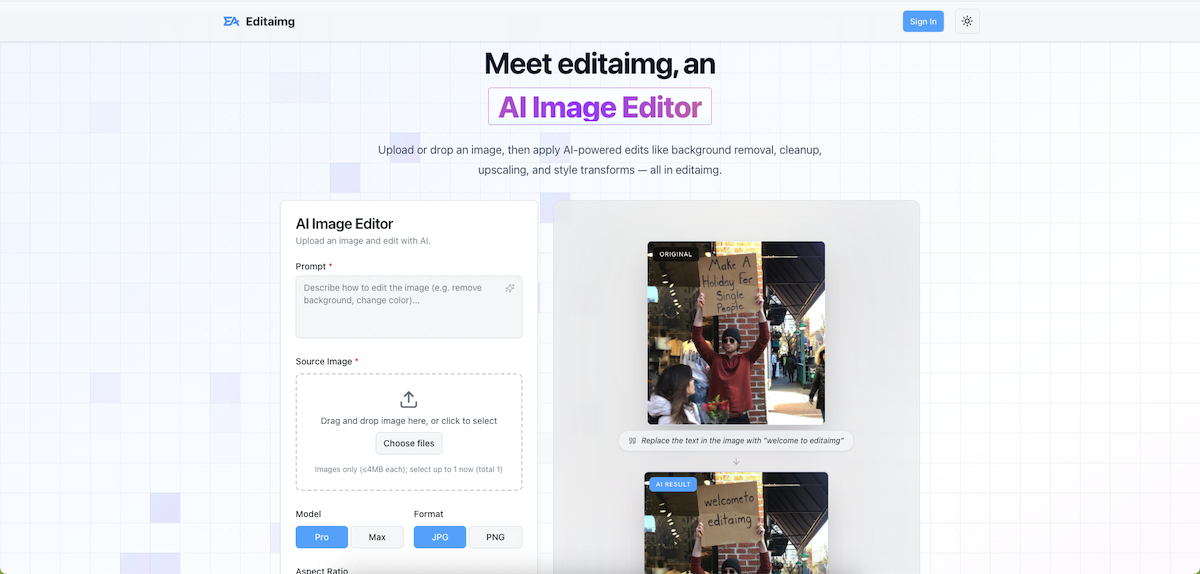 Editaimg AI Editor - Product Image