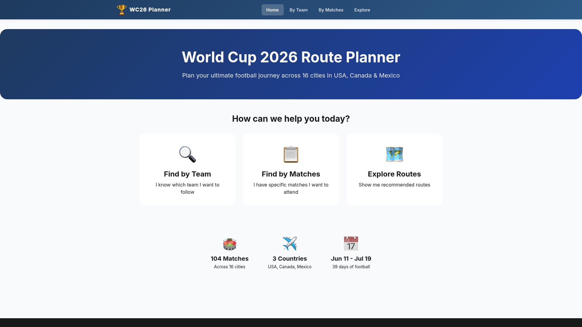 WC2026 Trip Planner - Product Image