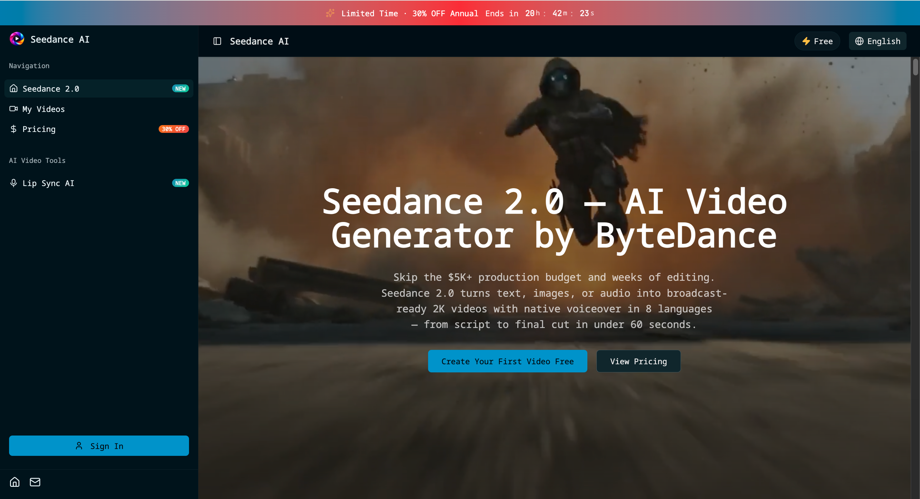 Seedance 2.0 — Multi-Modal AI Video Generator by ByteDance - Product Image