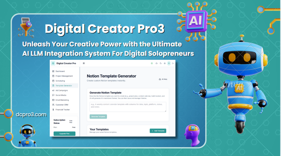 Digital Creator Pro 3: The All-in-One AI OS for Solopreneurs - Product Image
