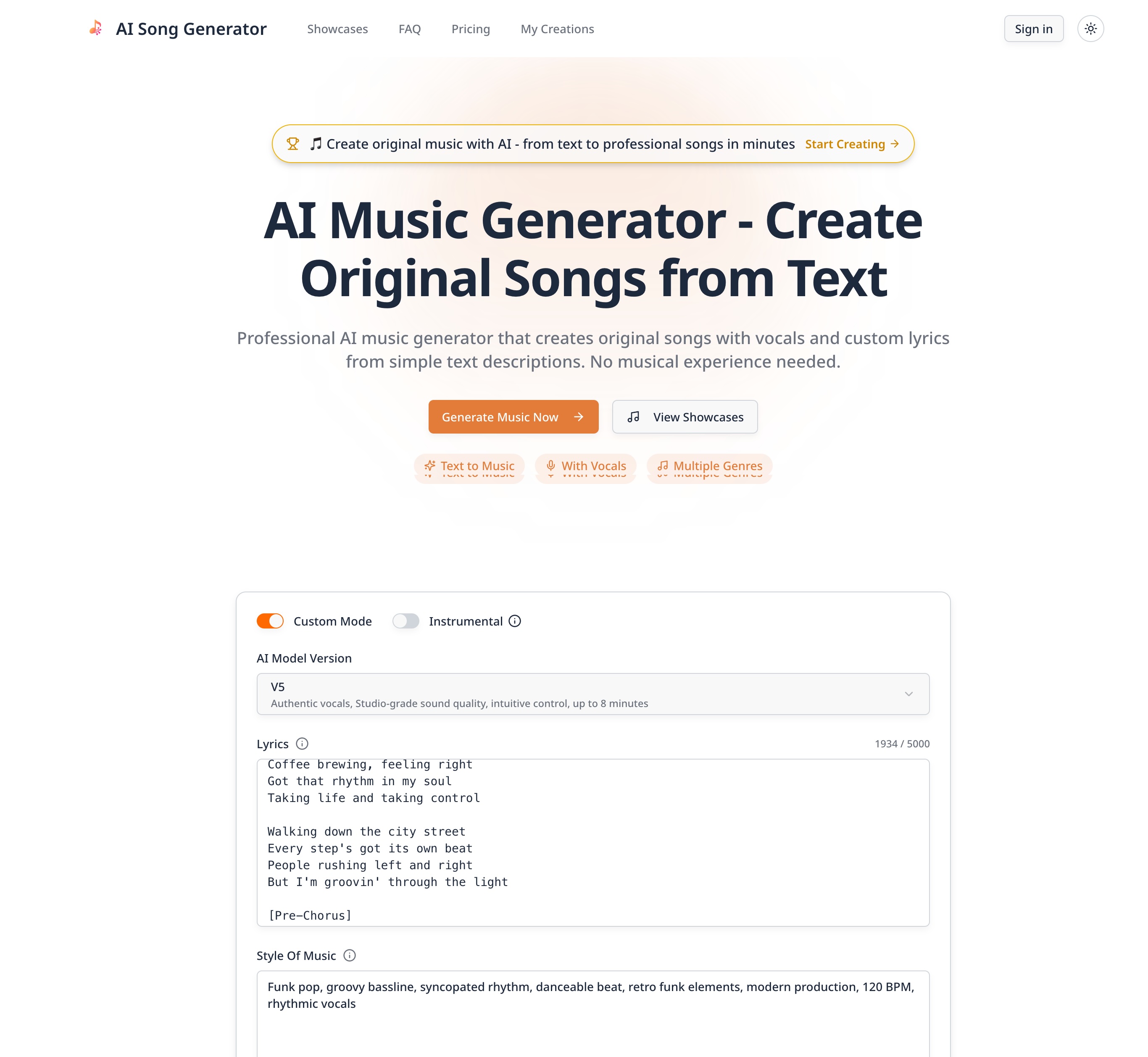 AI Song Generator - Product Image