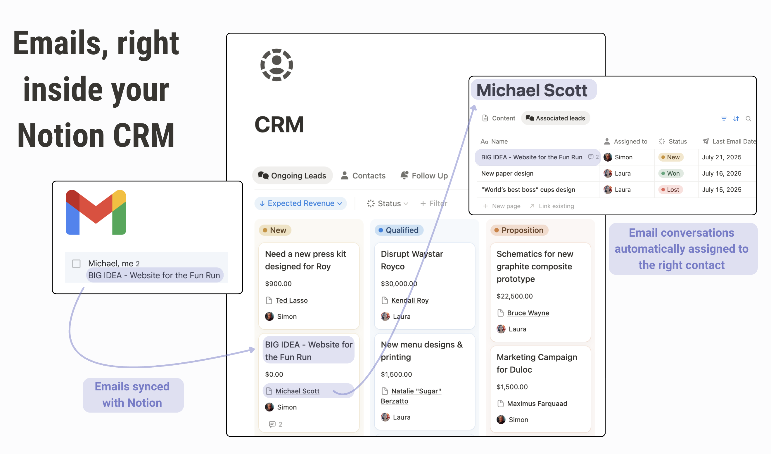 Slap - Emails, right inside your Notion CRM - Product Image