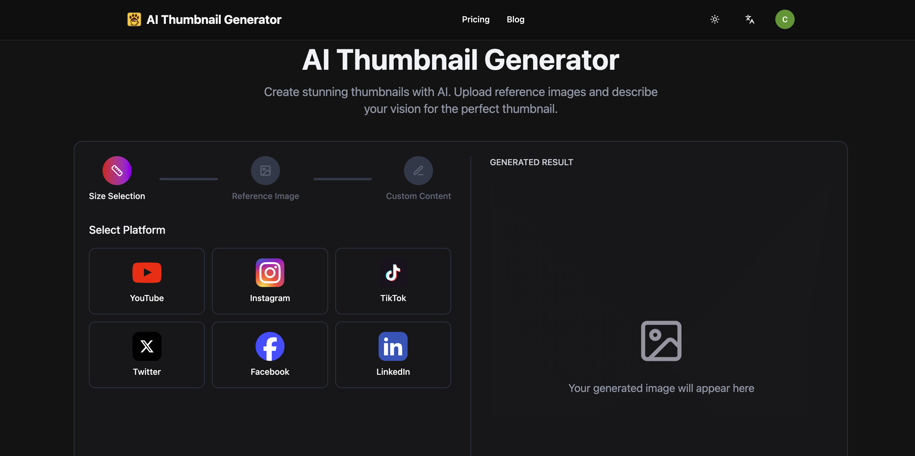 AI Thumbnail Generator - Product Image