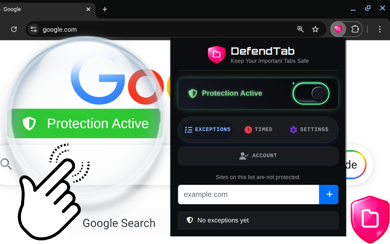 DefendTab: Don't Close My Tab - Product Image