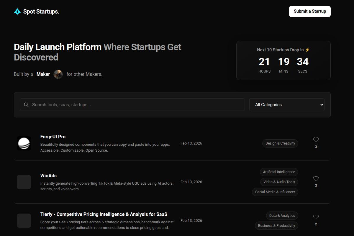 Spot Startups - Product Image