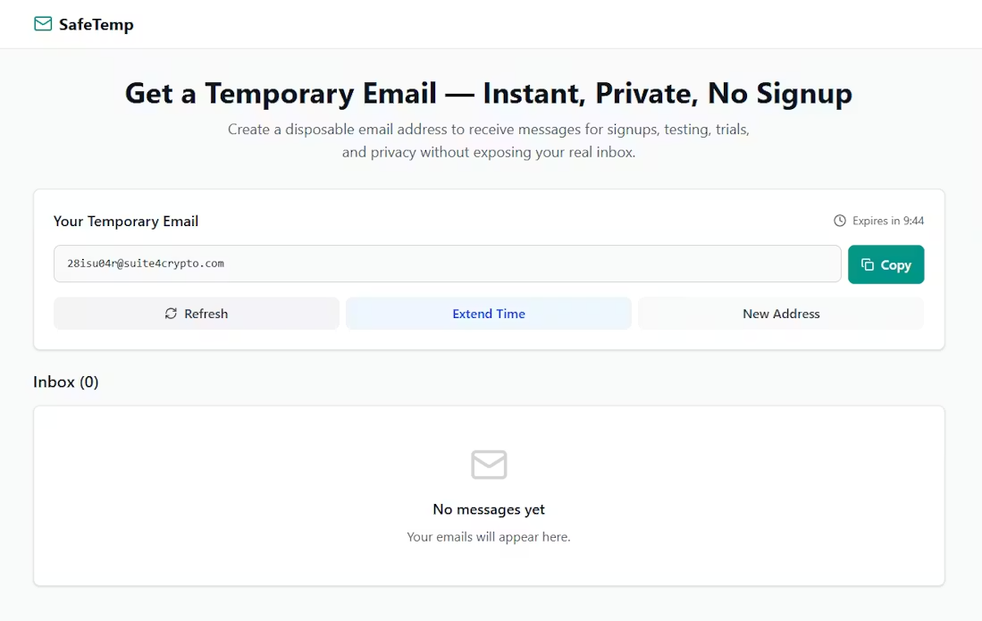 SafeTemp.email - Product Image