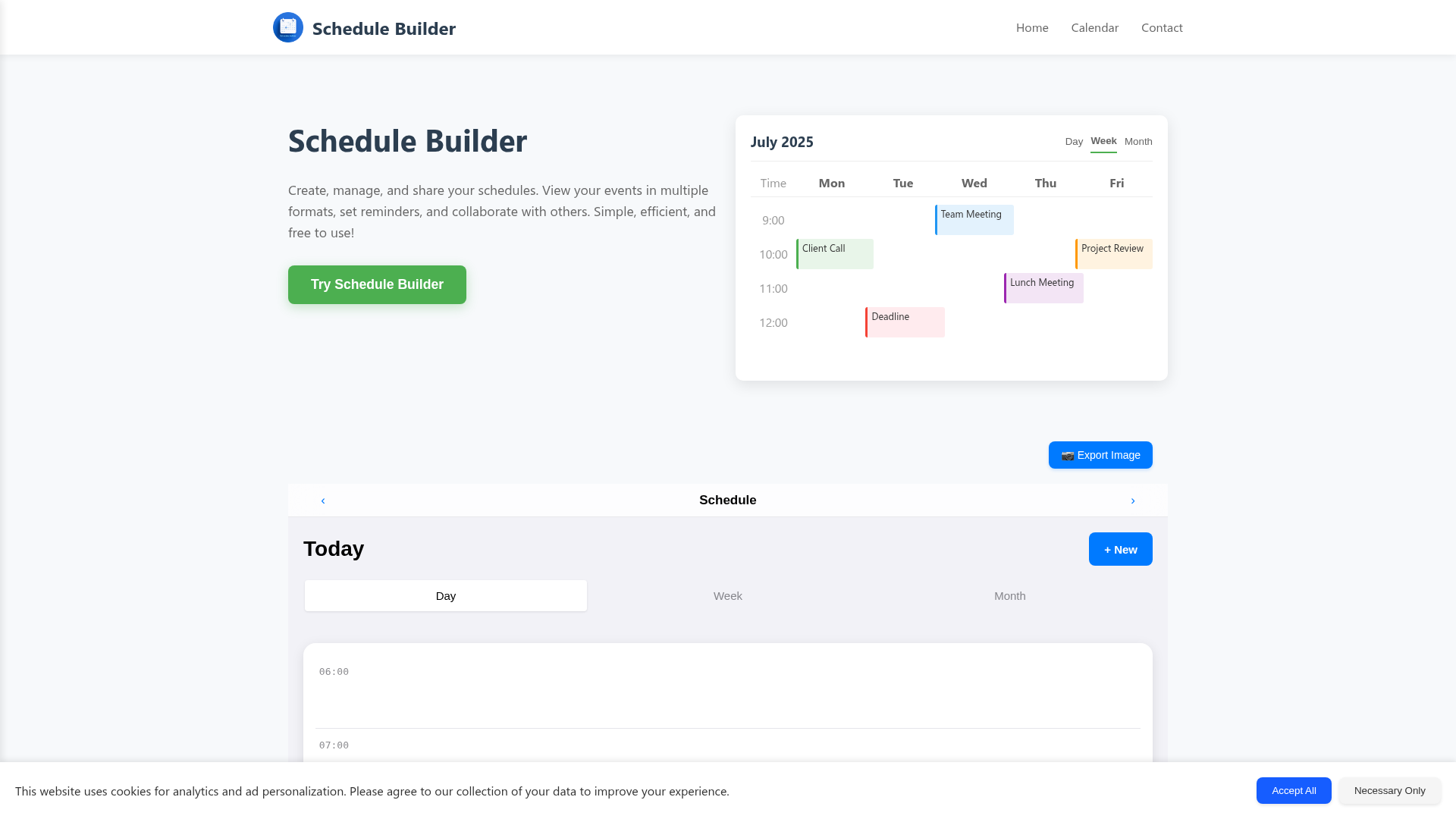 Schedule Builder - Product Image