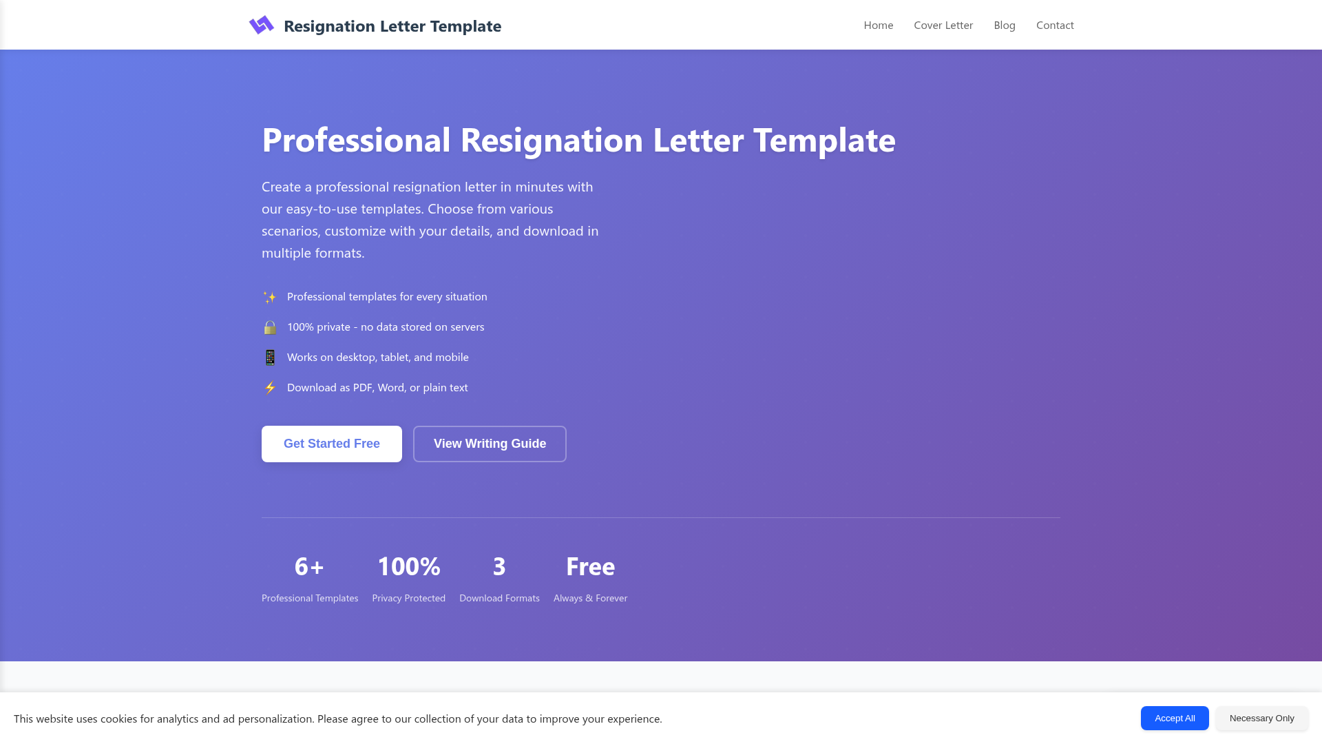 Resignation Letter Template - Product Image